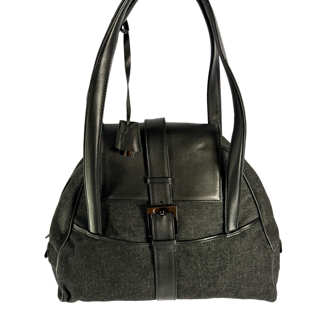 Dolce And Gabbana Charcoal Canvas And Leather Women's Bag